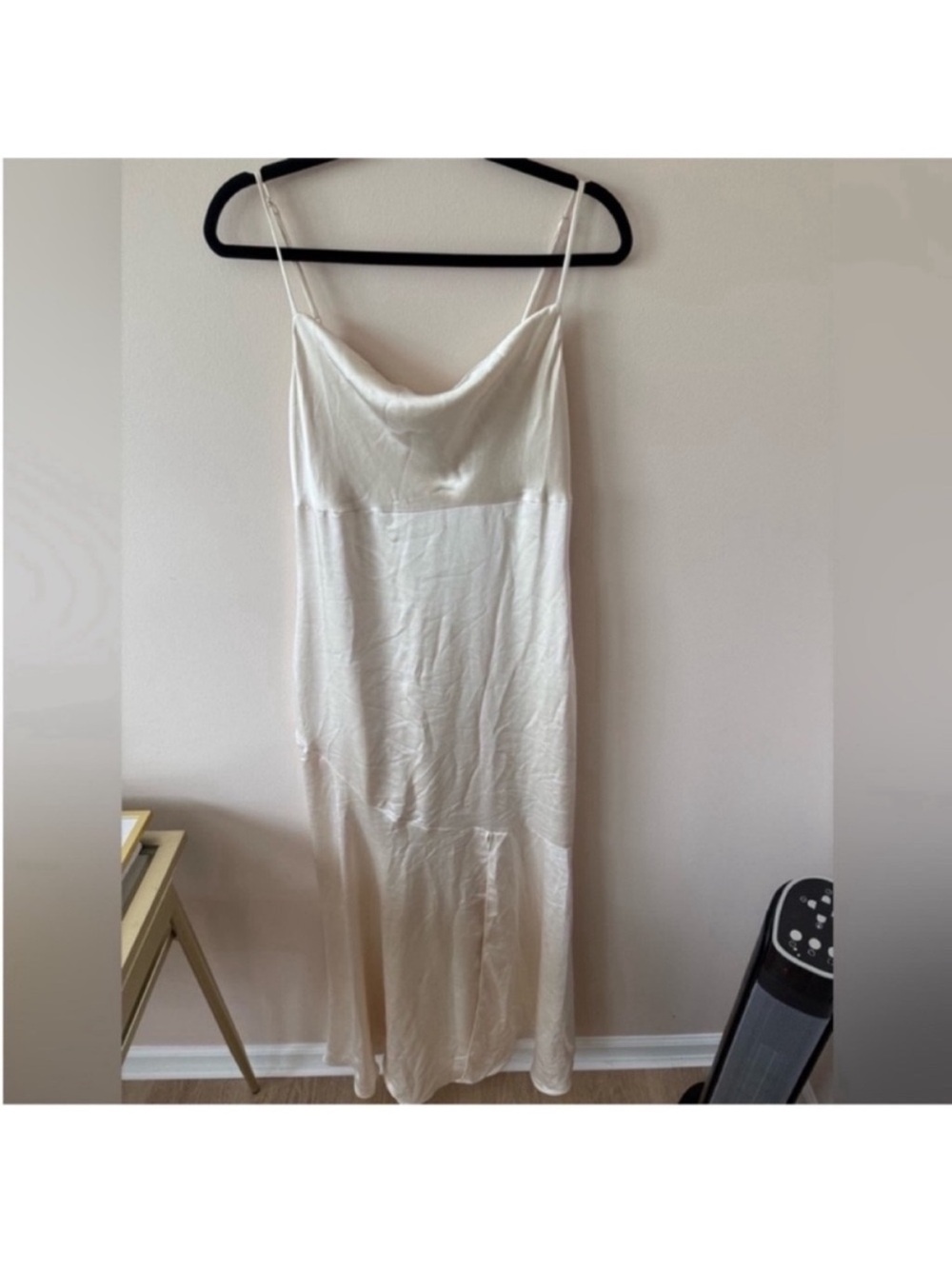 Lulus White\Ivory Satin Slip Dress NWT large